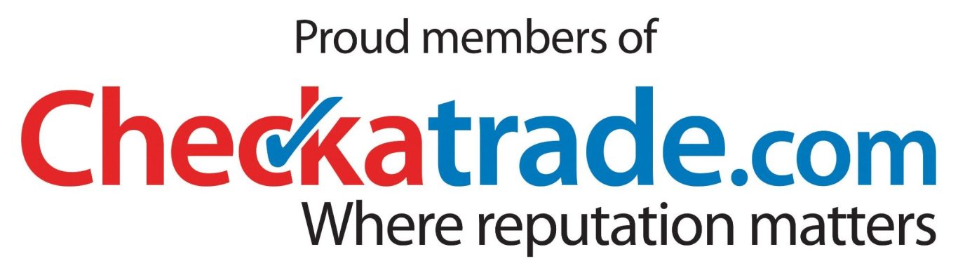 Logo featuring "Checkatrade.com" with the tagline "Proud members of" in bold.